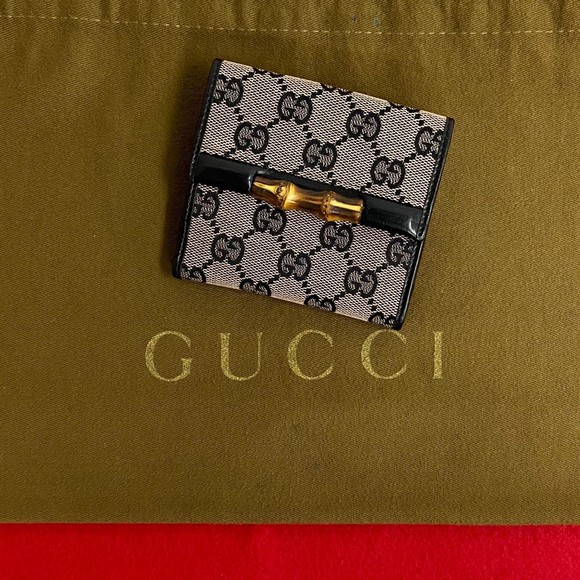 Gucci Bamboo GG Logo Wallet Black - Picture 1 of 10